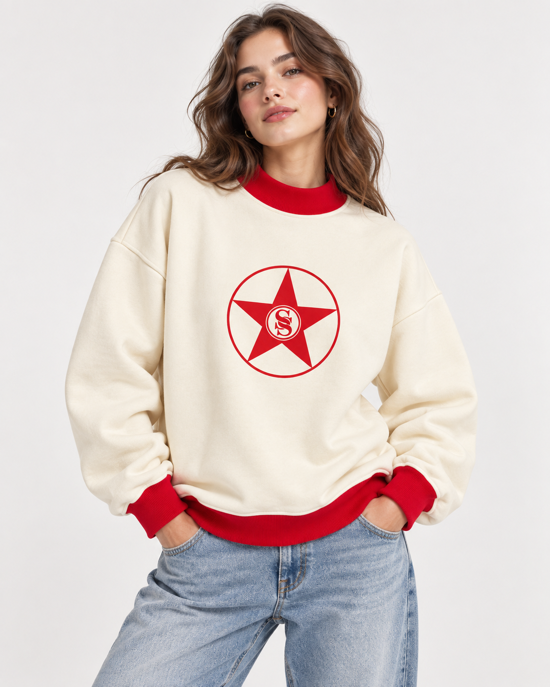 CREAM STAR SWEATSHIRT