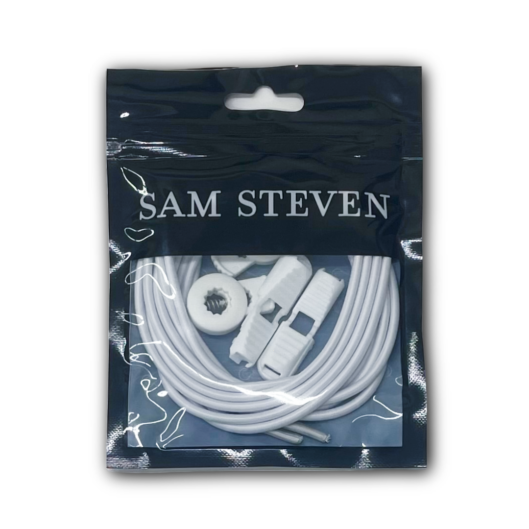 SAM STEVEN ELASTIC LACES WHITE