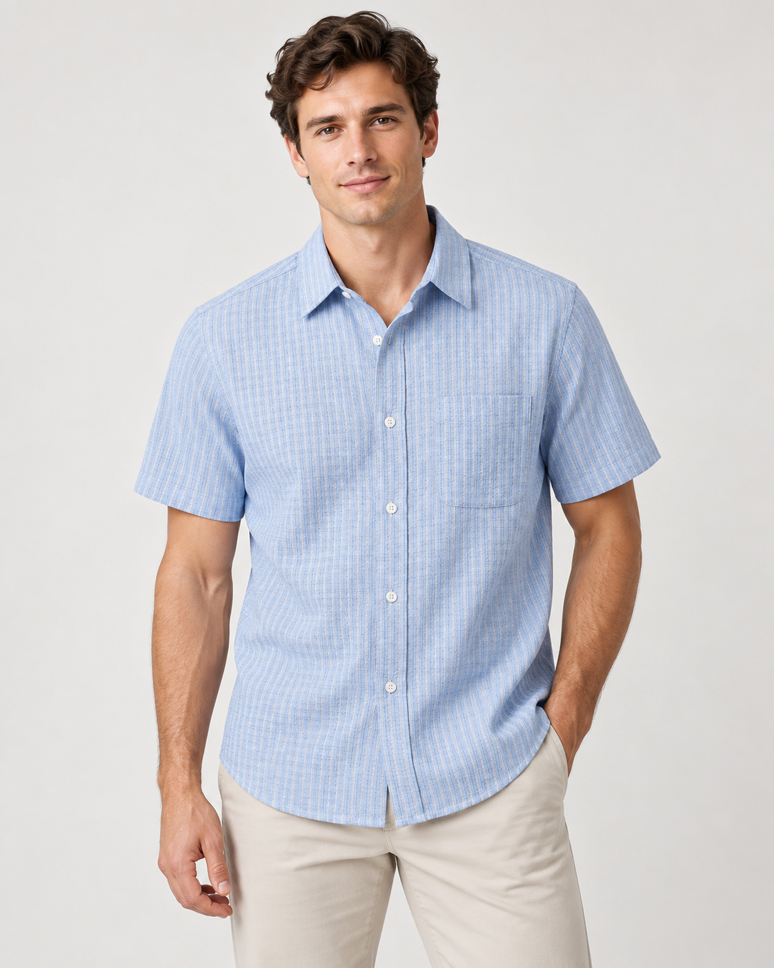 BLUE BUTTON DOWN
